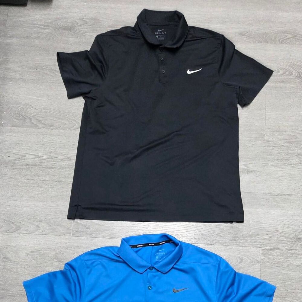 Nike Men's Black and Blue Polo-shirts